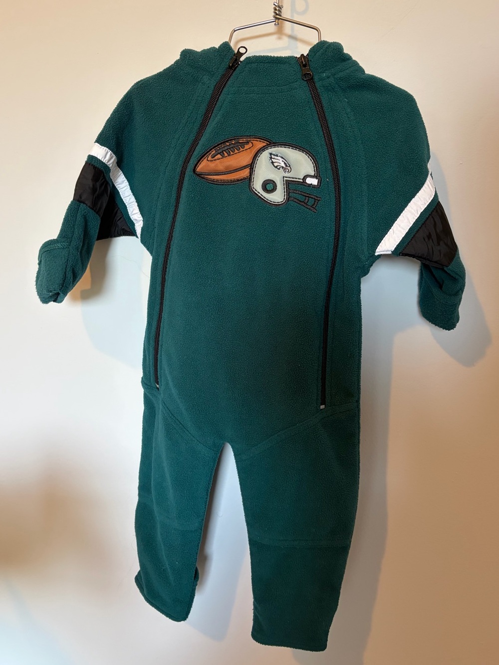 NFL Reebok Philadelphia Eagles Dark Green Fleece One-Piece snow suit 2000s 12mo